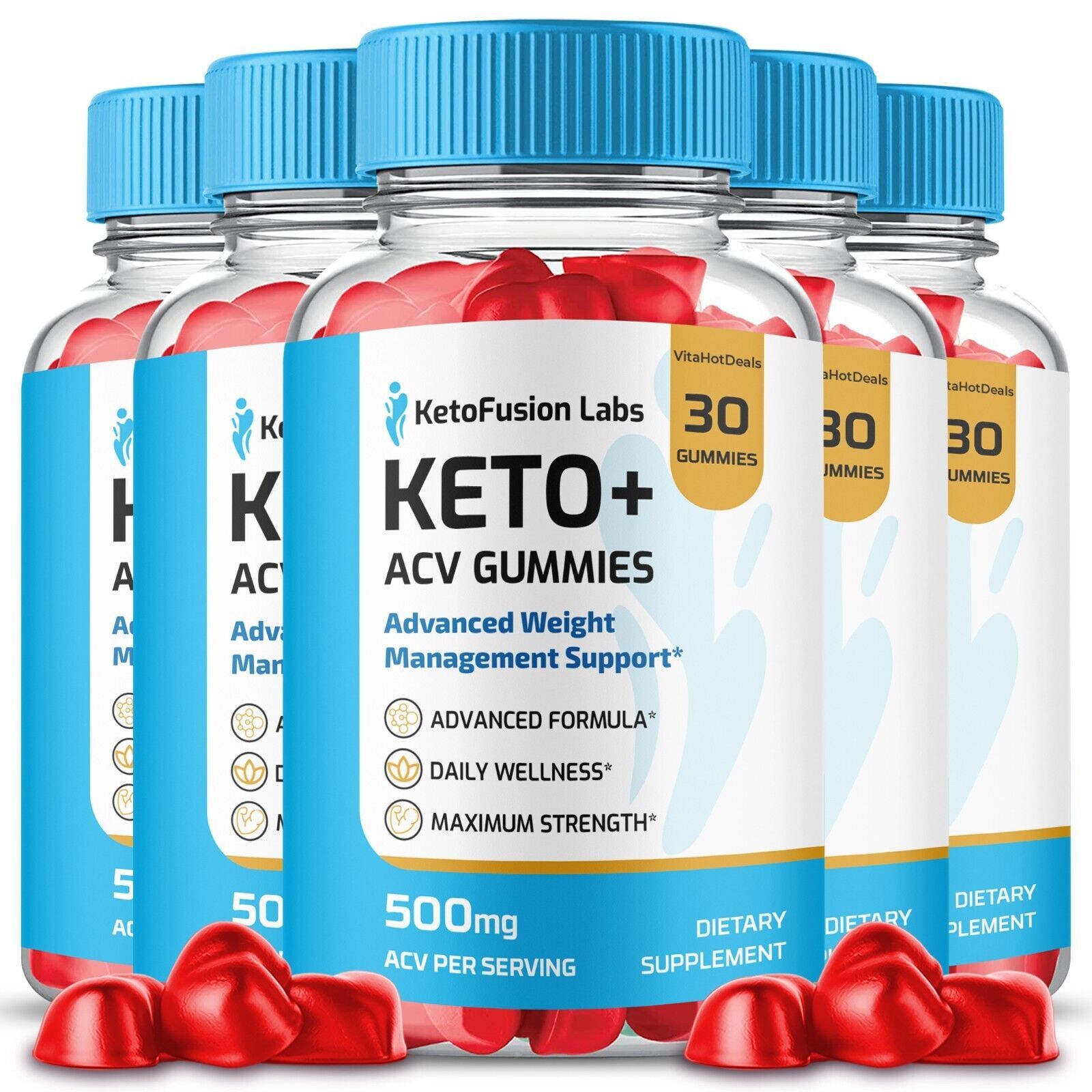 5 Pack Keto Fusion Labs ACV Gummies KetoFusion Gummies Max Strength