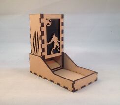 Werewolf Dice Tower and Tray Smoke Acrylic Window COMPACT DESIGN Laser C... - $29.69