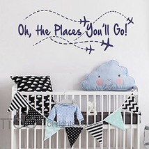 Airplane Wall Decal - Oh The Places You&#39;Ll Go - Nursery Wall Decal Quo - £16.63 GBP