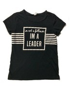 I&#39;m Not a Follower I&#39;m a Leader Black and White Top Girl&#39;s Size Medium - £7.98 GBP