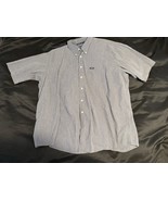 Nautica Men’s Button-Up Short Sleeve Shirt XXL Blue Microcheck 100% Cotton - $331.06 MXN
