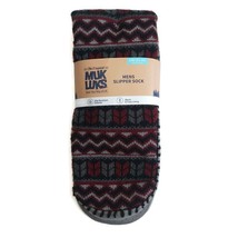 MUK LUKS Mens Slipper Socks Size L/XL Shoe Size 11/13 Maroon Warm Comfor... - £15.68 GBP