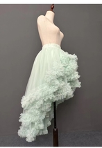 Mint Green High Low Layered Tulle Skirt Outfit Hi-lo Layered Wedding Tulle Skirt image 7