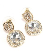 Pierced Earrings Crystal Super Bling 1-1/8 Inch Long Wedding Prom Formal... - €10,58 EUR