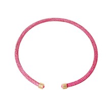 Unique Fashion Pink Rhinestone Crystal Gold Plated Wrap Choker Necklace 16" - £24.25 GBP