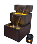 Modern Tabletop 2 tier Indoor water  Fountain with LED &amp; Pump 52x31x41 cm - $271.48 CAD
