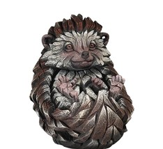 Hedgehog Statue Edge Sculpture Textural Detail 9" High Gray Brown Stone Resin image 1