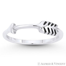 Arrow &amp; Quill Archery Charm Adjustable Bypass Ring in Solid .925 Sterling Silver - £14.34 GBP