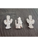 Southwestern 925 Sterling Silver Cactus Wolf Buttons Free Shipping - $553.13 MXN