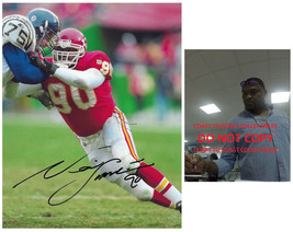 Neil Smith signed Kansas City Chiefs football 8x10 photo COA proof autographed. - £63.15 GBP