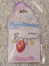 Cute Easter Brooch or Pink Easter Egg Charm with Beads Free Shipping - £8.13 GBP
