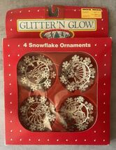 Vintage Glitter ’N Glow Toys R Us Snowflake Ornaments Set of 4 – 1990 - €9,29 EUR