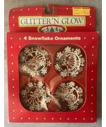 Vintage Glitter ’N Glow Toys R Us Snowflake Ornaments Set of 4 – 1990 - €9,29 EUR