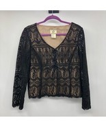 Ice Lace Blouse Womens M Used Black Lined - £14.05 GBP