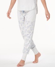 Ande Womens Whisperluxe Ribbed Trim Jogger Pajama Pants,Size Medium,White - £27.82 GBP