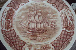 Alfred Meakin Staffordshire England &quot;The Friedship of Salem&quot; red transfer plate - £47.37 GBP