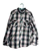 Helix Men&#39;s Long Sleeve Button Down Athletic Fit Western Shirt Plaid Siz... - $14.84