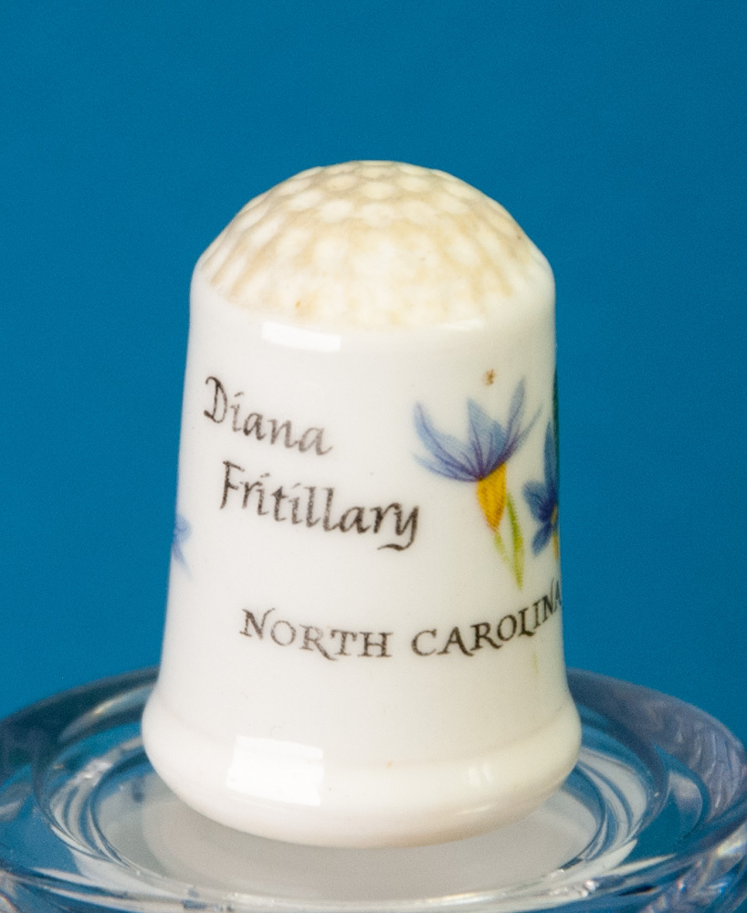Franklin Mint Thimble North Carolina Diana Fritillary Butterfly Helen Hall LE Item image 3