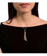 Diamond Necklace 18k Gold Tassel Pendant 19&quot; Women Certified $3,000 820700 - $1,178.10
