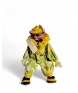 Vintage Rubber Face Clown Doll with Hat Happy Shelf Sitter Green Yellow ... - £19.41 GBP