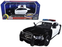 2011 Dodge Charger Pursuit Police Car Black and White with Flashing Light Bar a - £45.16 GBP