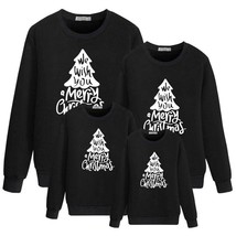 Minimalist black Christmas pullover for woman with Christmas tree text d... - £35.78 GBP