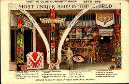 Visit Ye Olde Curiosity Shop Seattle Wash. WA -Advertising Vintage Postcard bk49 - £3.16 GBP