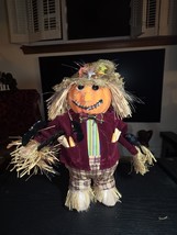 *No Plug 2003 PAC Halloween Fiber Optic Color Light Up Scarecrow Pumpkin  - €14,51 EUR