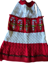 Knitted Dog Sweater Christmas Coat Pet size XL red/white - $10.00