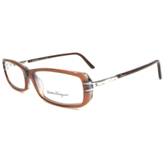 Salvatore Ferragamo Eyeglasses Frames 2616-B 494 Brown Crystals Silver 53-16-135 - $60.44