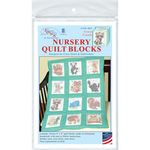 Jack Dempsey Stamped White Nursery Quilt Blocks 9&quot;X9&quot; 12/Pkg-Forest Friends - £12.17 GBP