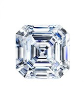 2CT Forever One Moissanite Loose Stone Asscher Cut 8mm Charles &amp; Colvard - £457.31 GBP