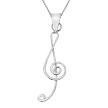 Sweet Music Treble Clef Musical Note 925 Silver Pendant Necklace - £13.65 GBP