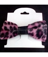 HOT PINK LEOPARD Faux Fur HAIR BOW/Retro/Rockabilly/Pin Up inspired  - $9.50