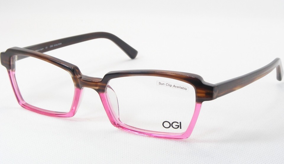 OGI EVOLUTION 3111 1360 TRANSPARENT PINK /DEMI BROWN EYEGLASSES 52-18-145mm - $138.07