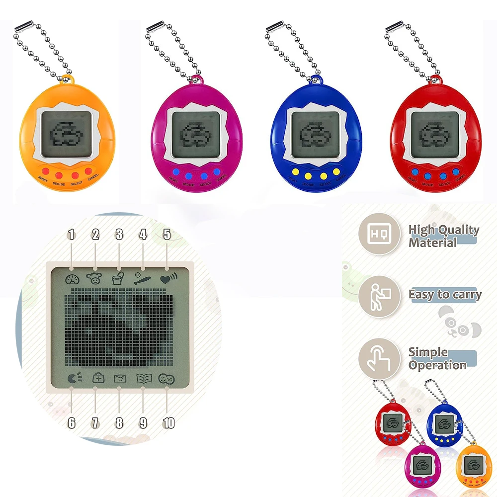 Tamagotchi Virtual Electronic Digital Pets Keychain Game Keyring Retro H... - $9.69