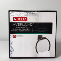 Delta Averland Wall Mount Round Closed Towel Ring Bath Accessory in Matte Black - $21.98