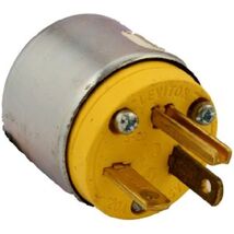 Leviton 520PA 20 Amp, 125 Volt, Plug, Armored, Grounding, Steel , Yellow - $9.95