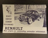 1951 Renault 4CV Four Door Sedan Sales Brochure - $35.99