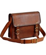 13&quot; leather messenger bag laptop case office briefcase gift for men comp... - $69.37 CAD