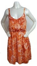 Sundress Maurices Orange White Floral Elastic Waist No Belt Thigh Coasta... - $7.68