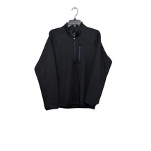 VTG 1946 Mens Pullover Sweater Black 1/2 Zip Pocket Long Sleeve Stretch ... - $23.05