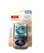 Nuk Orthodontic Pacifier 18-36m Blue Bicycle and Leaf Vein Pattern, 2 Count - £7.50 GBP