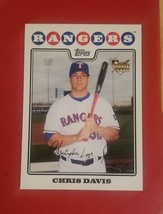 2008 Topps Update Chris Davis Rookie Rc #UH231 Texas Rangers Free Shipping - £2.36 GBP
