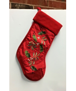 C &amp; F enterprises Christmas stocking red 84253771 green holly and berries - $41.99