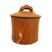 Art Pottery Jar with Lid Hand Made Thrown Lidded Container Signed Studio 5 3/4&quot; - £53.26 GBP