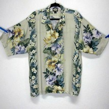 TOMMY BAHAMA Men&#39;s Large Floral Hawaiian Aloha Rayon Shirt Short Sleeve EUC - £24.03 GBP