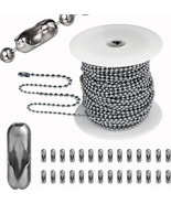 Ball Bead Chain, 55Ft Stainless Steel Chain Ball Chain Necklace Bulk wit... - £14.18 GBP