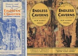 2 Endless Caverns Brochure &amp; Scenic Route Map Shenandoah Valley VA 1930'... - $18.71