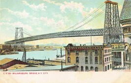 New York City Ny~Williamsburg BRIDGE~1910 Postcard - £6.61 GBP